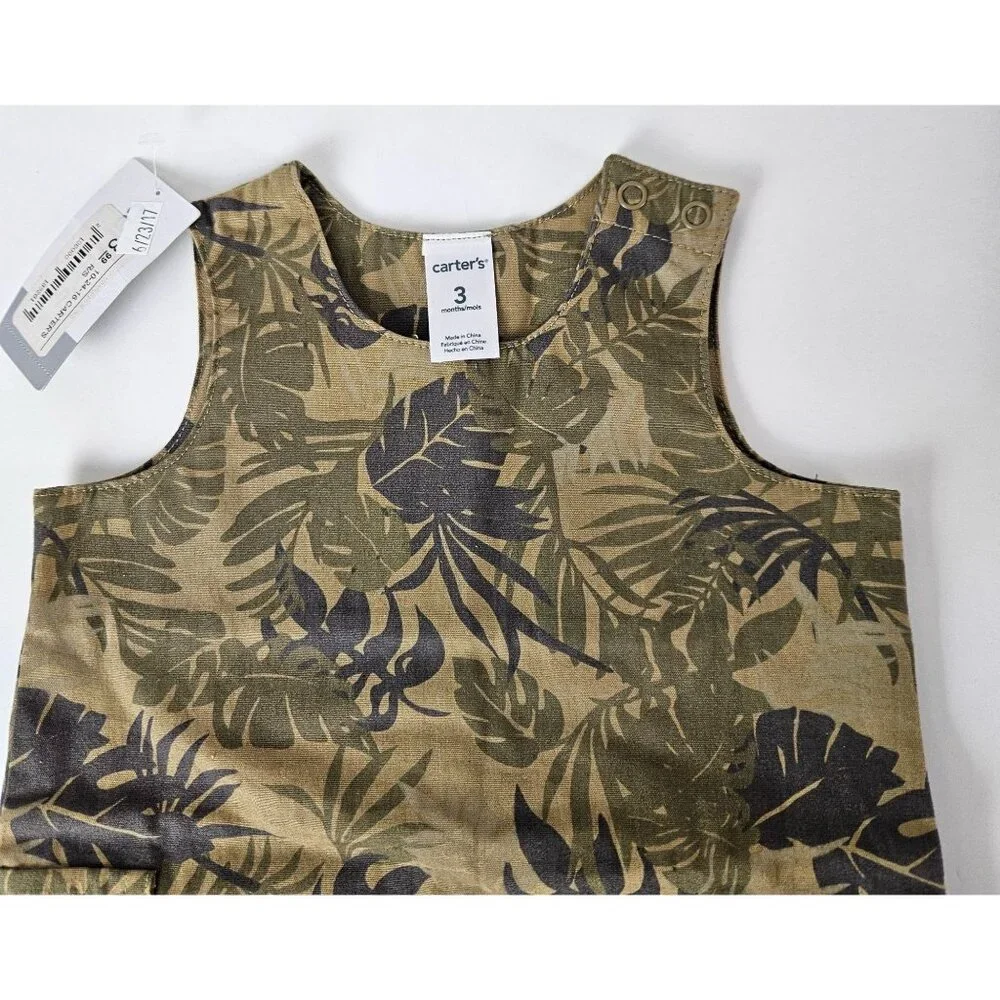 Carters Unisex 3 Month Baby Jungle Print Romper Little Beach Bum Collection